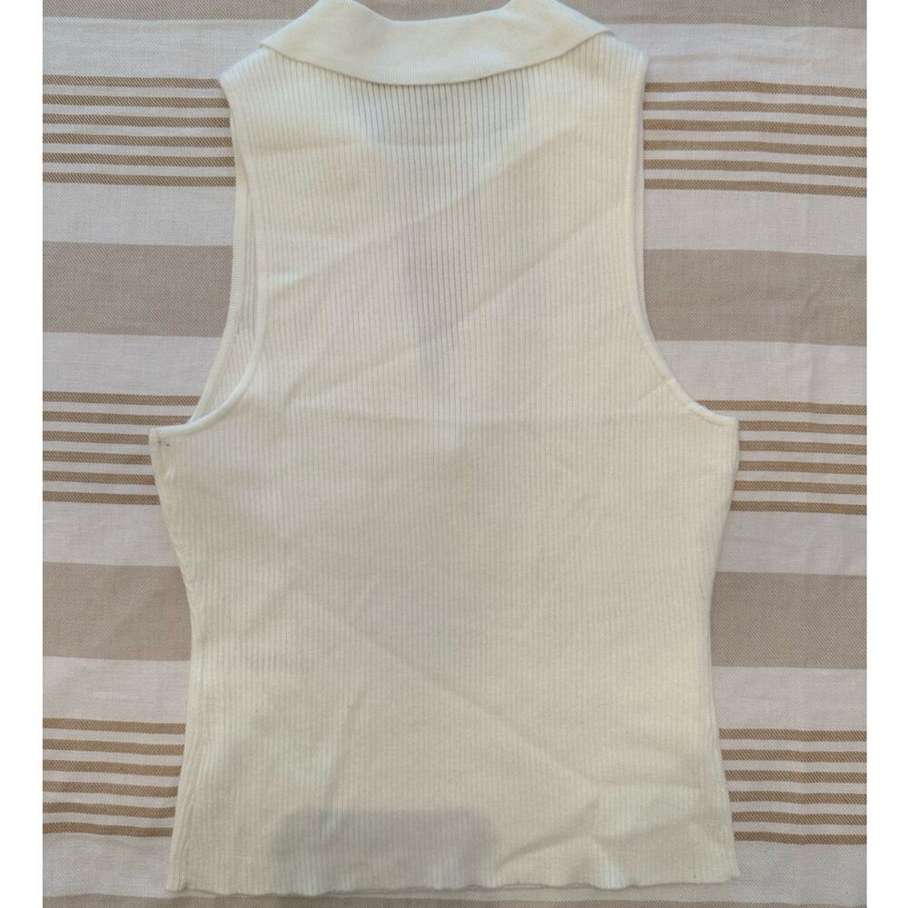 French Connections NWT | winter white Cosysoft V Neck Sleeveless Sweater | Med - Picture 6 of 6